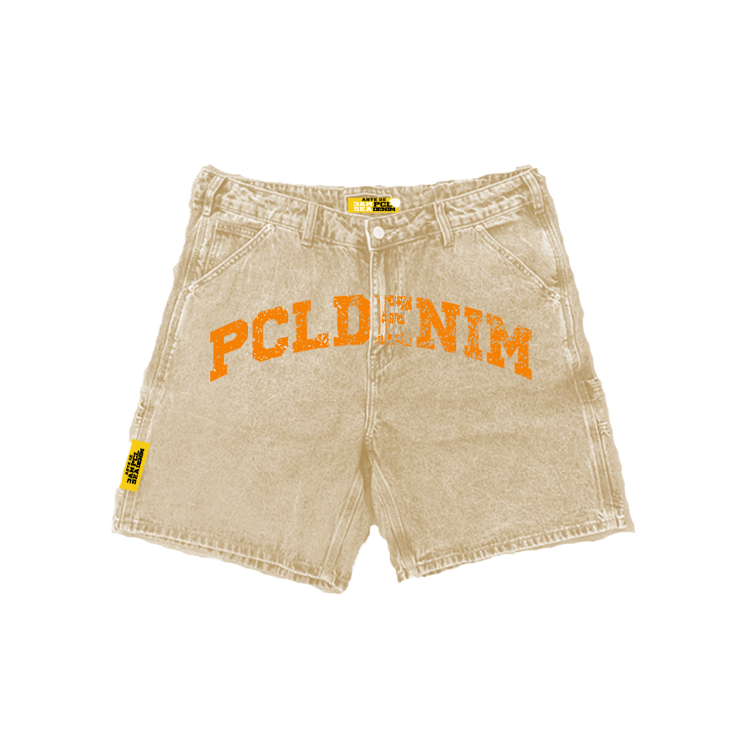PCL DENIM JORTS Tan/Orange available May 31st