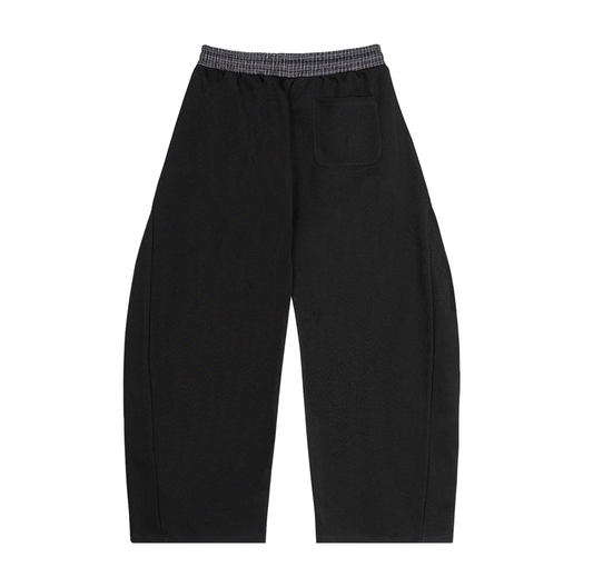 Black Plaid Waistband Barrel PCL Sweatpants