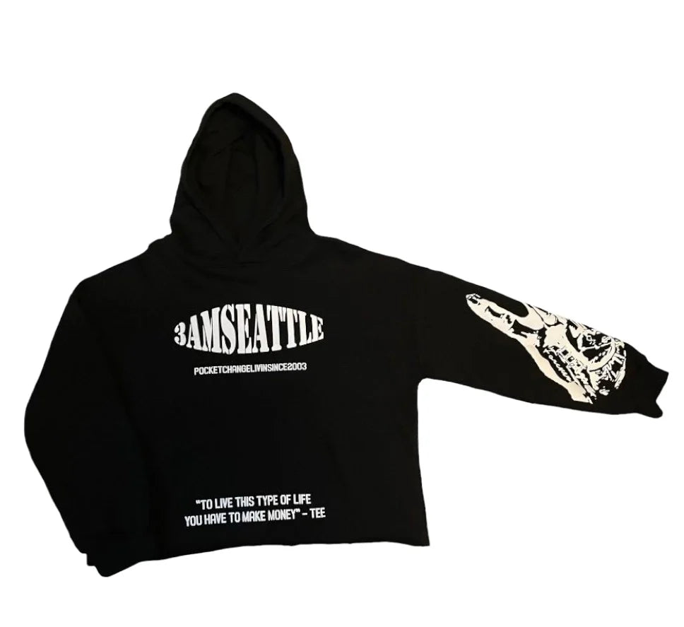 3AMSEATTLE CROPPED HOODIE BLK OG available  June 14th